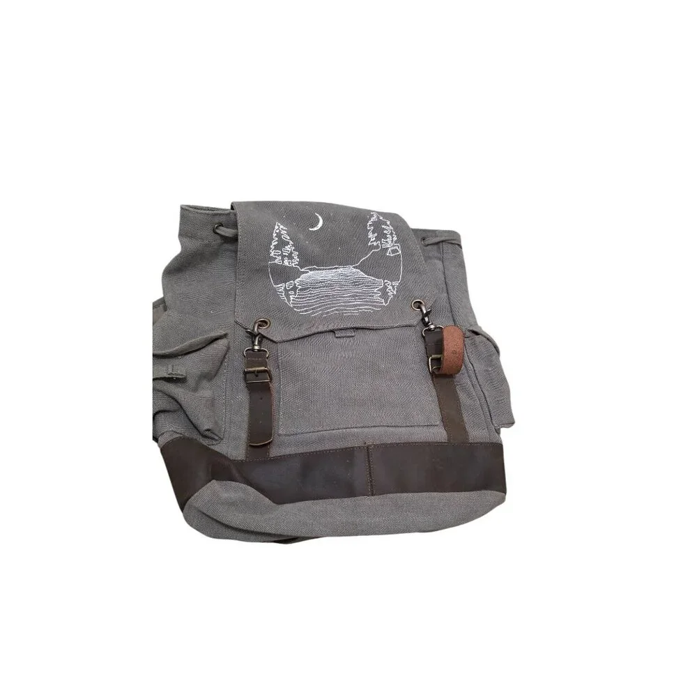 Rothco Canvas‎ Hiking Backpack Leather Straps Adjustable Straps 18